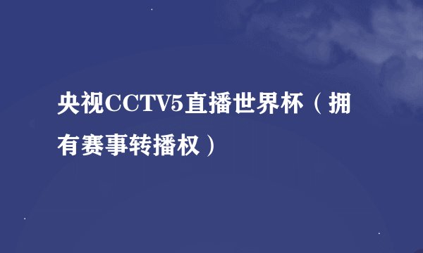 央视CCTV5直播世界杯（拥有赛事转播权）