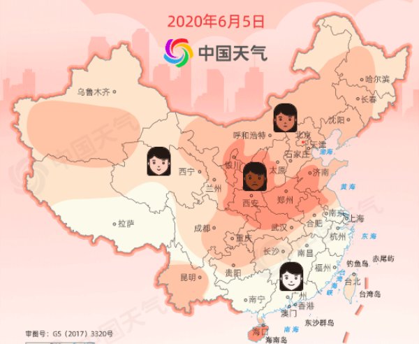 全国晒黑预警地图是怎么样的？