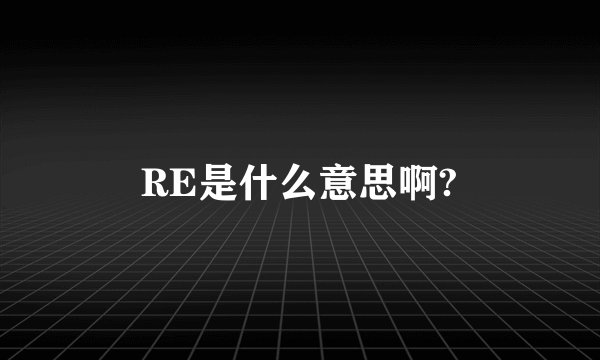 RE是什么意思啊?