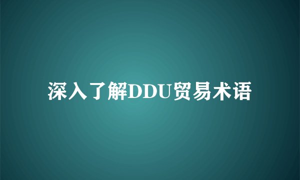 深入了解DDU贸易术语