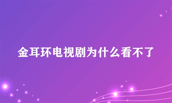 金耳环电视剧为什么看不了