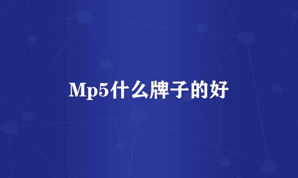 Mp5什么牌子的好