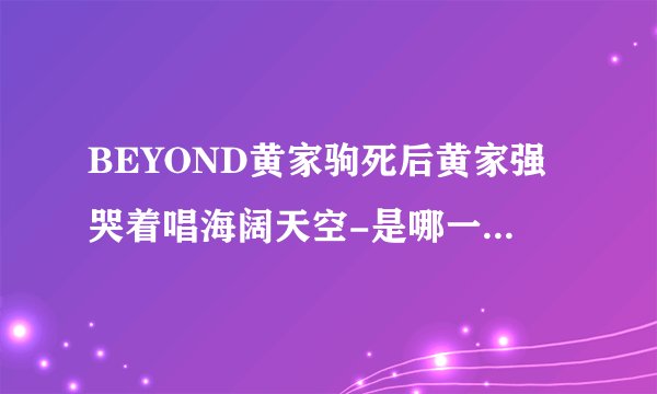 BEYOND黄家驹死后黄家强哭着唱海阔天空-是哪一场演唱会?
