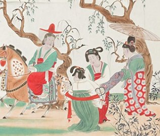 唐代诗人杜甫丽人行诗句三月三日天气新长安水边多丽人中三月三日是