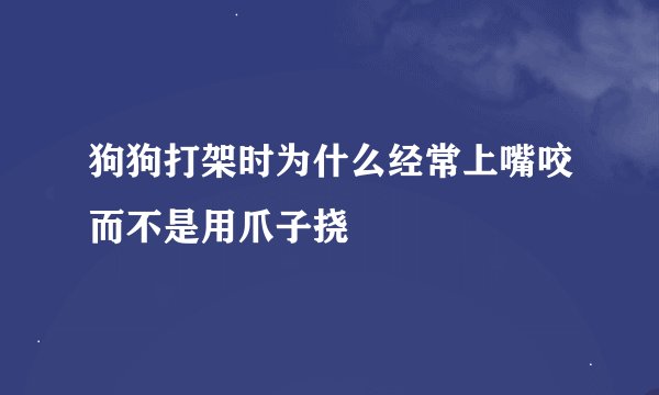 狗狗打架时为什么经常上嘴咬而不是用爪子挠