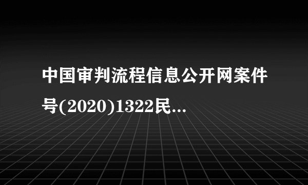 中国审判流程信息公开网案件号(2020)1322民初1008号？