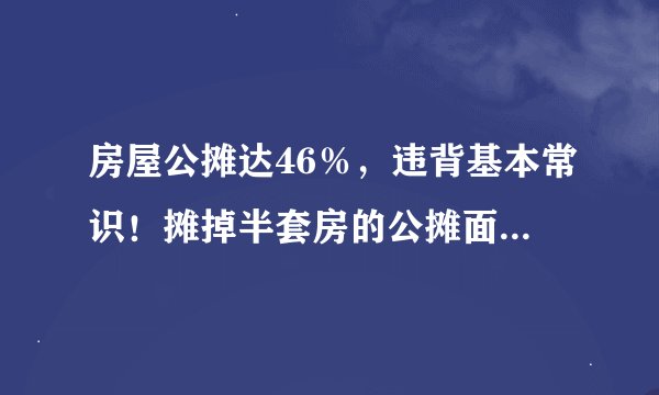 房屋公摊达46％，违背基本常识！摊掉半套房的公摊面积为何难以取消？