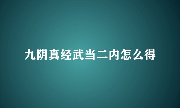 九阴真经武当二内怎么得