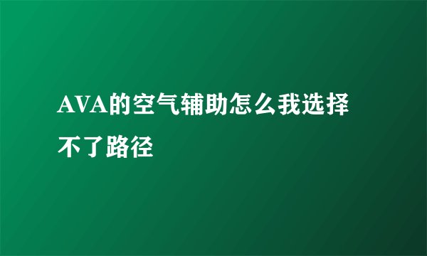 AVA的空气辅助怎么我选择不了路径