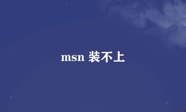 msn 装不上