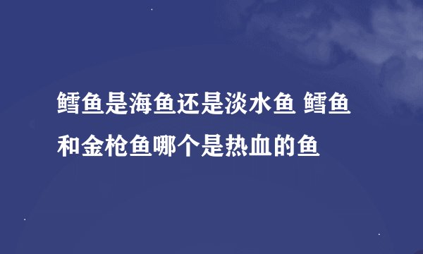 鳕鱼是海鱼还是淡水鱼 鳕鱼和金枪鱼哪个是热血的鱼