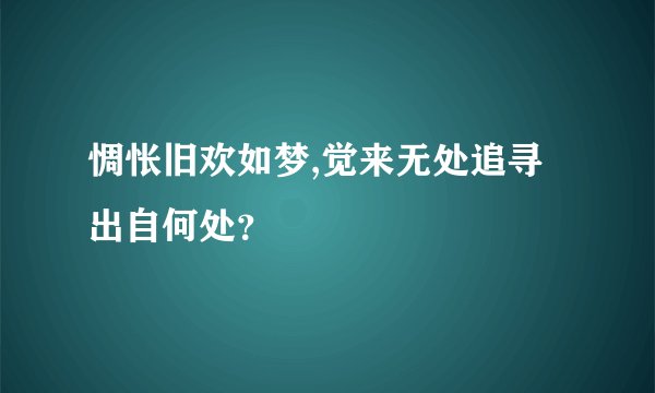 惆怅旧欢如梦,觉来无处追寻 出自何处？