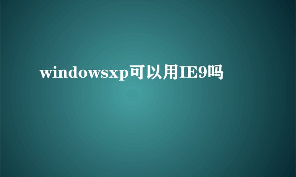 windowsxp可以用IE9吗