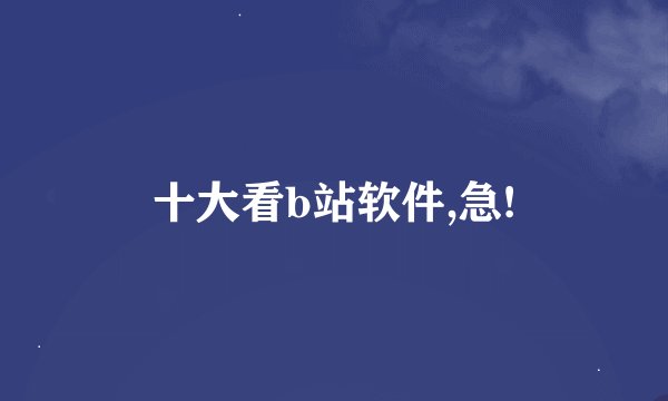 十大看b站软件,急!