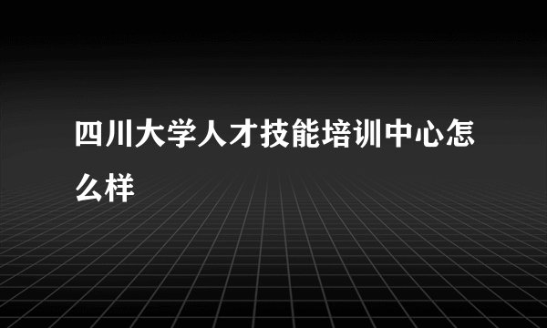 四川大学人才技能培训中心怎么样