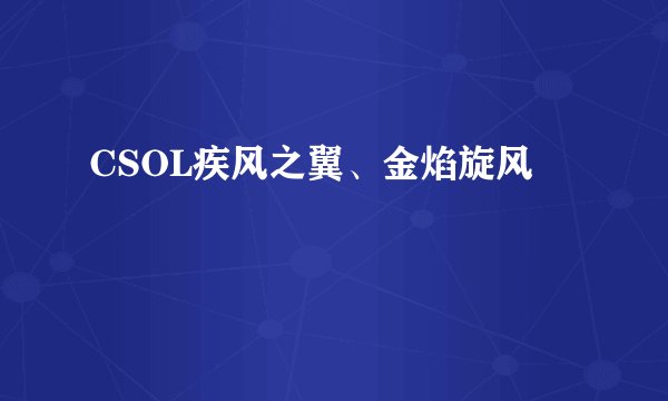 CSOL疾风之翼、金焰旋风