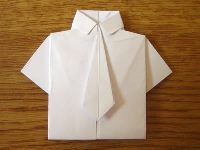 纸币折出一件衣服,还有领带怎么折