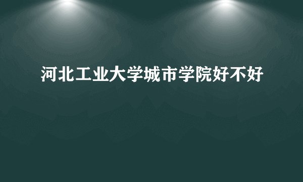 河北工业大学城市学院好不好