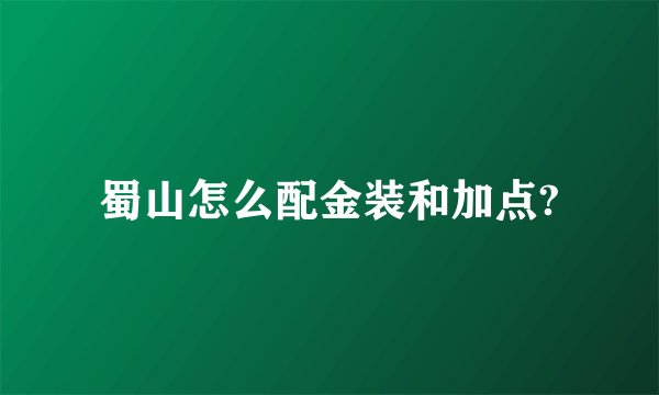 蜀山怎么配金装和加点?