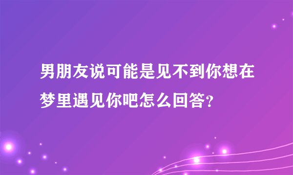 男朋友说可能是见不到你想在梦里遇见你吧怎么回答？