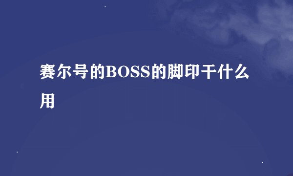 赛尔号的BOSS的脚印干什么用