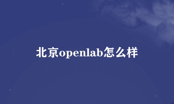 北京openlab怎么样
