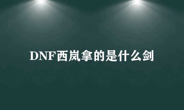 DNF西岚拿的是什么剑