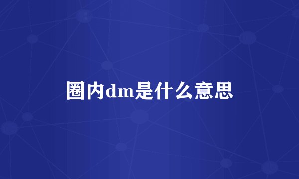 圈内dm是什么意思