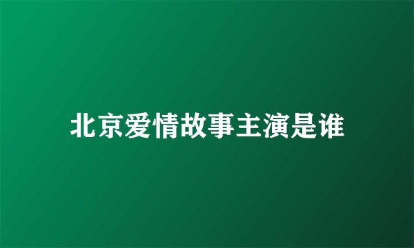 北京爱情故事主演是谁