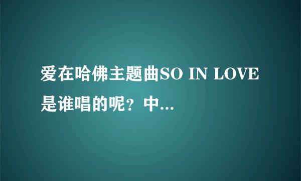 爱在哈佛主题曲SO IN LOVE 是谁唱的呢？中文歌词是？？