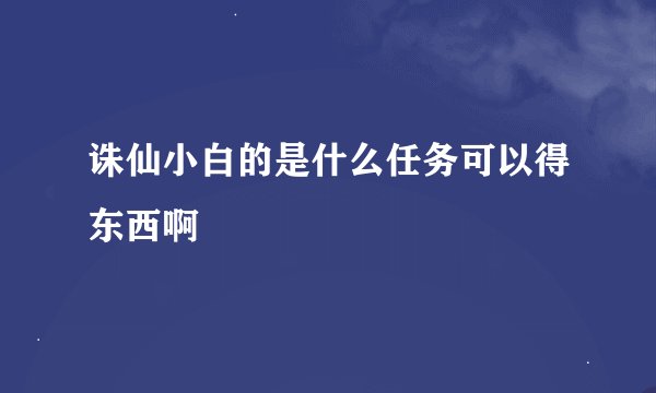 诛仙小白的是什么任务可以得东西啊