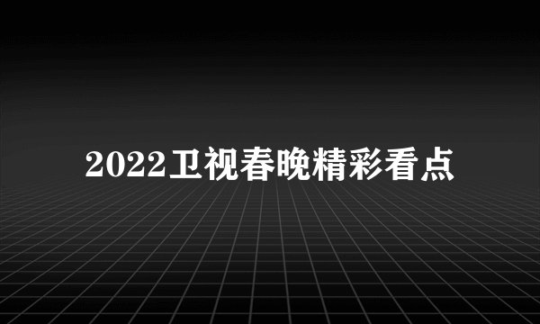 2022卫视春晚精彩看点