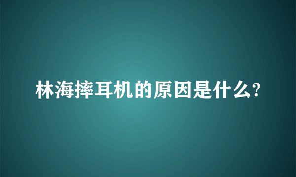 林海摔耳机的原因是什么?