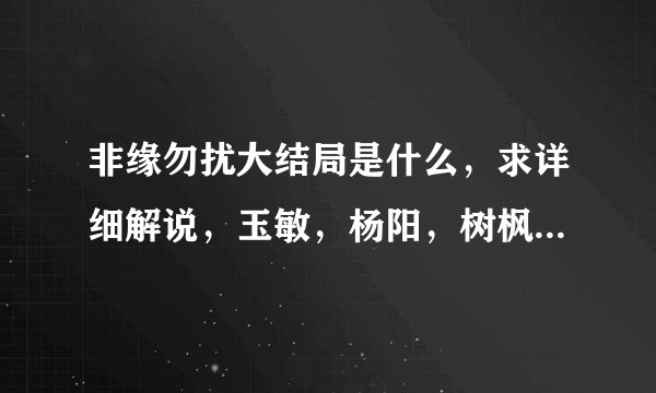非缘勿扰大结局是什么，求详细解说，玉敏，杨阳，树枫，小野猫，刘琳等人