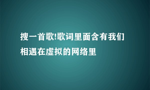 搜一首歌!歌词里面含有我们相遇在虚拟的网络里