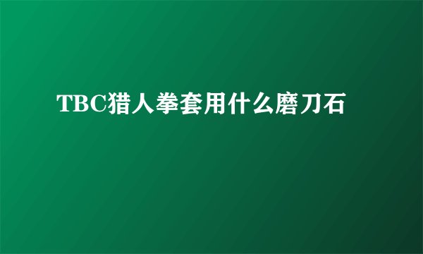 TBC猎人拳套用什么磨刀石