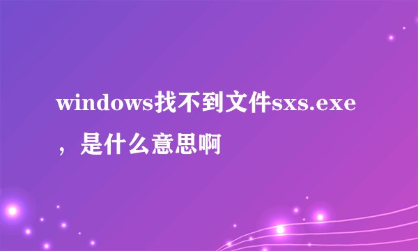 windows找不到文件sxs.exe，是什么意思啊