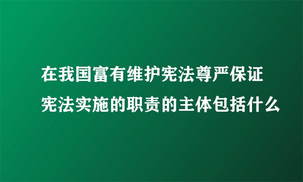在我国富有维护宪法尊严保证宪法实施的职责的主体包括什么