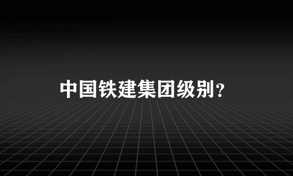 中国铁建集团级别？
