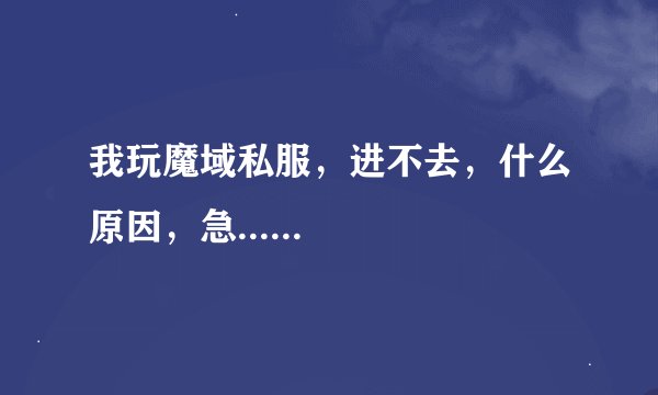 我玩魔域私服，进不去，什么原因，急......