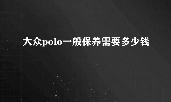 大众polo一般保养需要多少钱