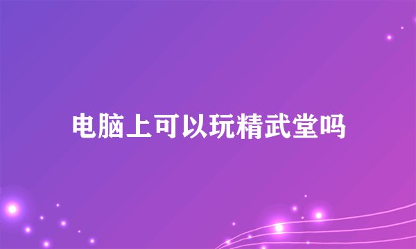 电脑上可以玩精武堂吗