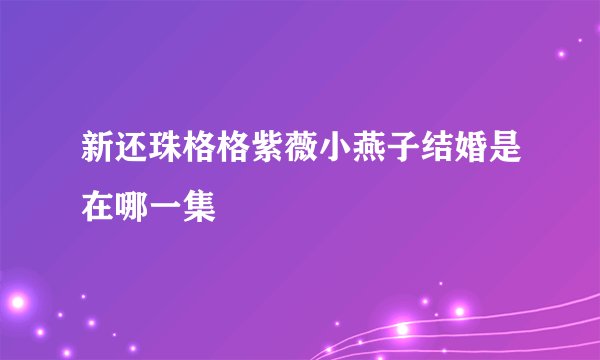 新还珠格格紫薇小燕子结婚是在哪一集