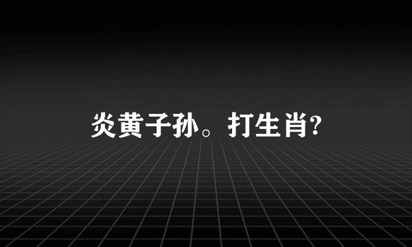 炎黄子孙。打生肖?