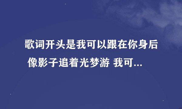 歌词开头是我可以跟在你身后 像影子追着光梦游 我可以等在这路口 不管你会不会经过 这是什么歌