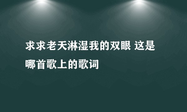 求求老天淋湿我的双眼 这是哪首歌上的歌词