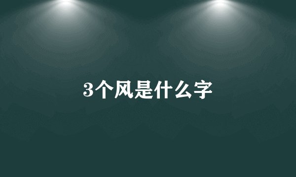 3个风是什么字