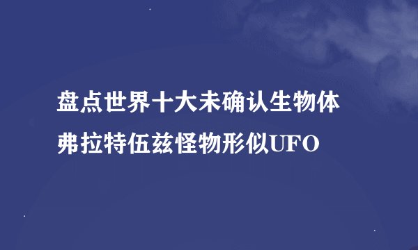 盘点世界十大未确认生物体 弗拉特伍兹怪物形似UFO