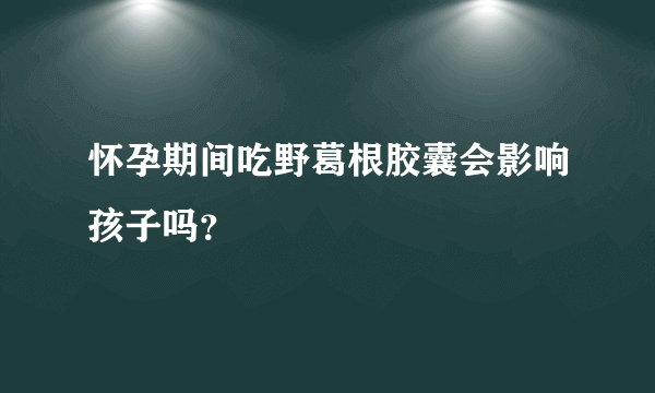 怀孕期间吃野葛根胶囊会影响孩子吗?