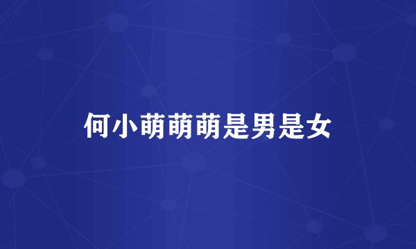 何小萌萌萌是男是女